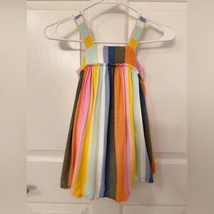 Tahari Multicolor Girls Linen Blend Sundress SZ 4T Ruffle Lined Girly Fun Party